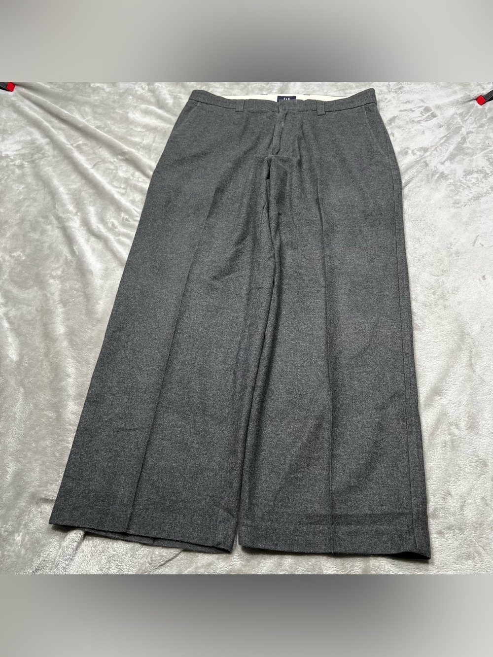 Vintage Gap Wool Pants Mens 35x29 Gray Preppy Baggy Old Money Trousers Y2K